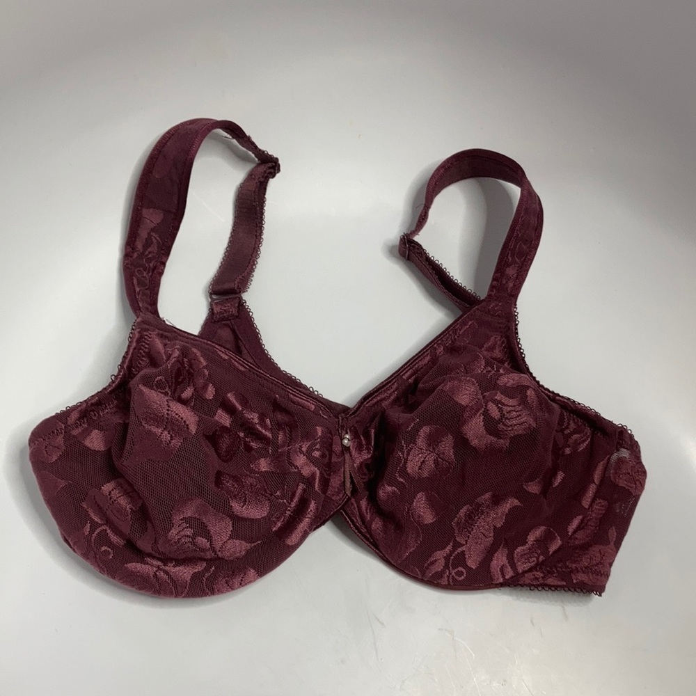 Wacoal‎ maroon awareness lace bra 34C